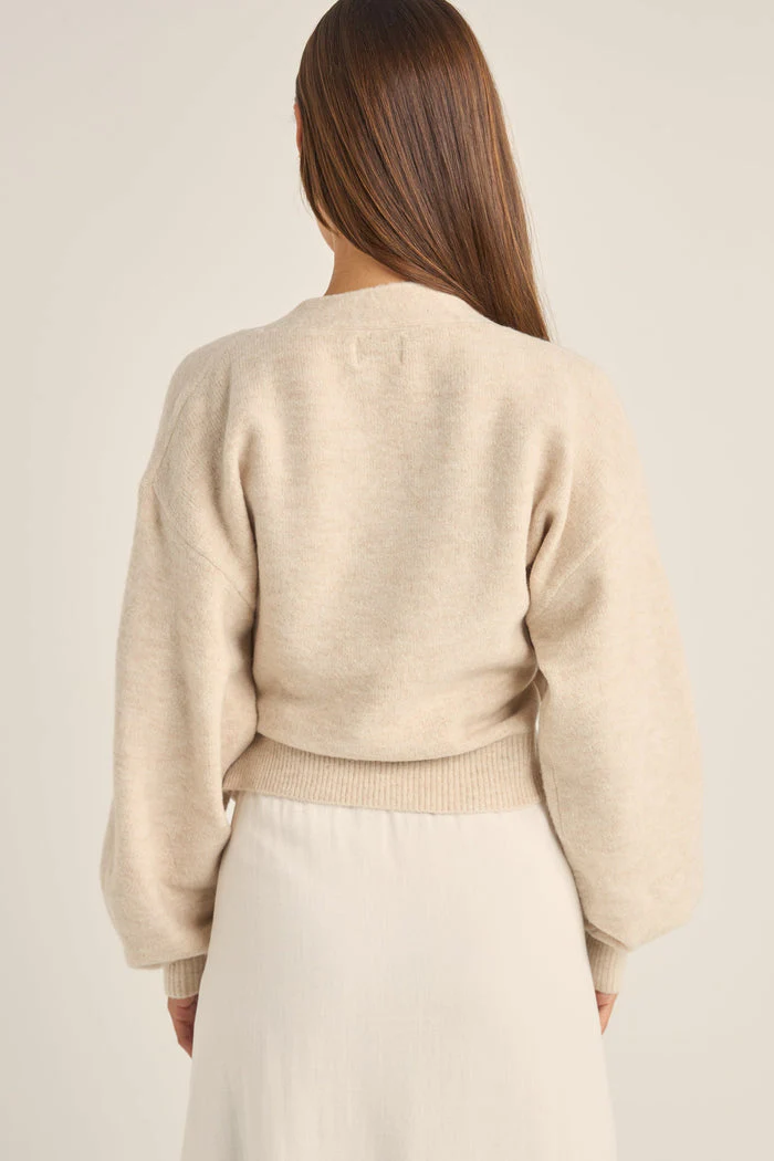 Rhythm Lexie Wrap Front Knit - NATURAL - Image 2