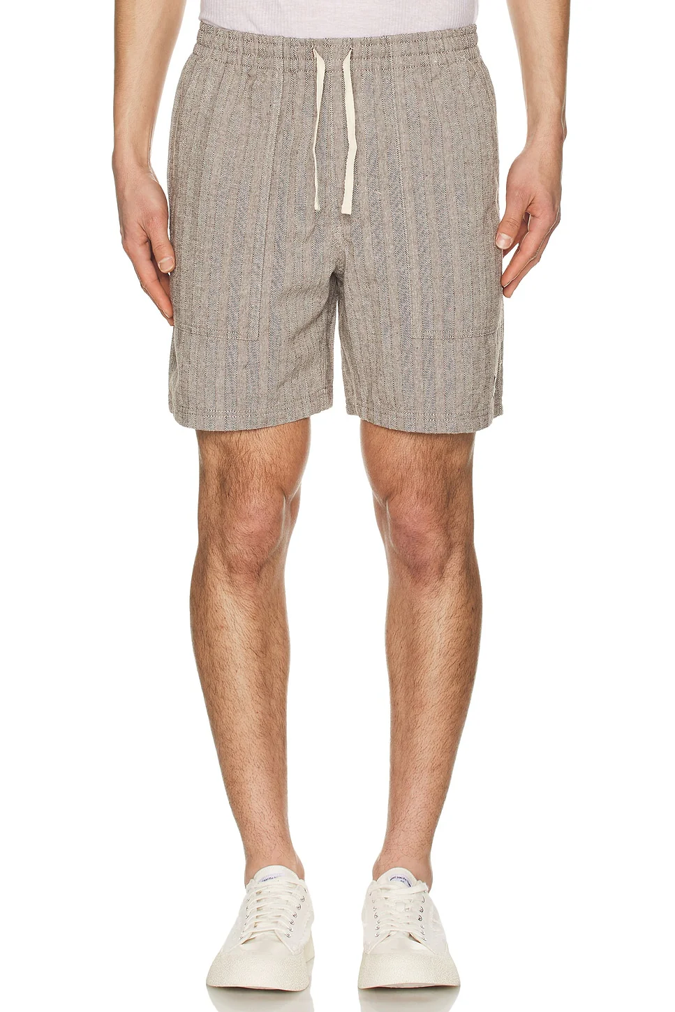 Rhythm Linen Stripe Fatigue Jam Shorts - Brown - Image 3