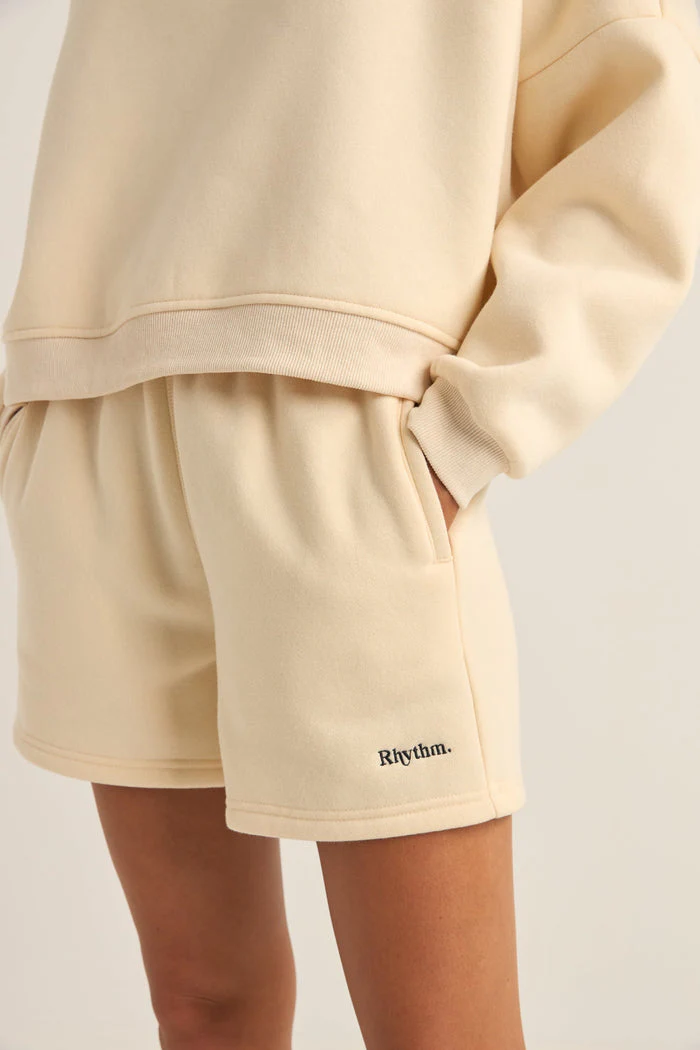 Rhythm Logo Fleece Shorts - OATMEAL - Image 2