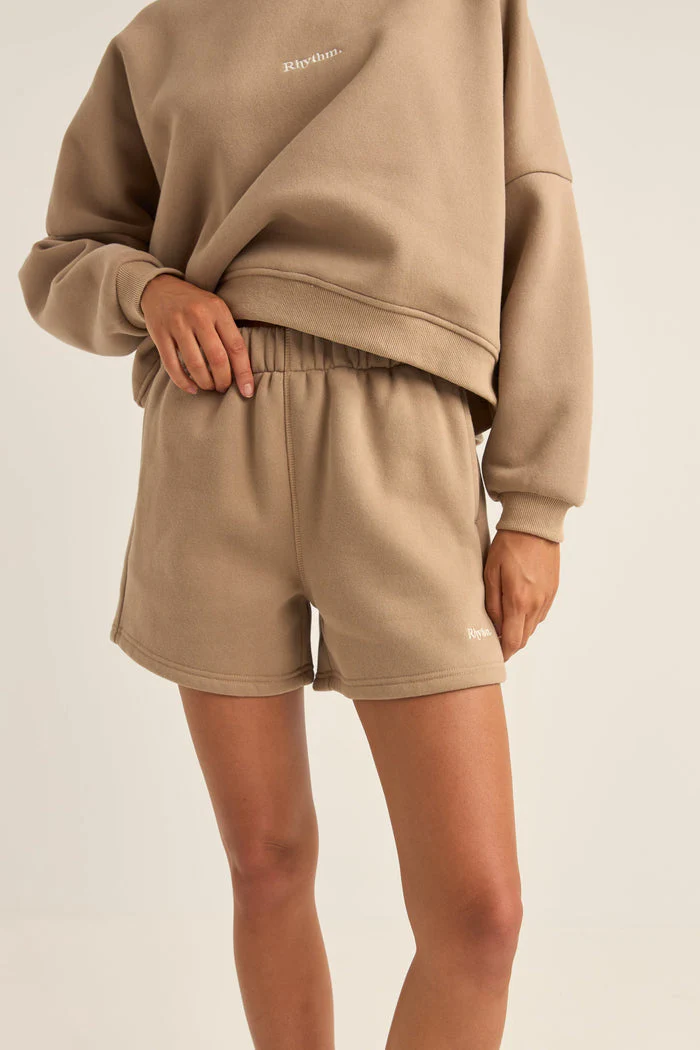 Rhythm Logo Fleece Shorts - TAUPE