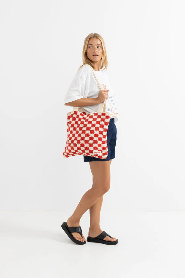 Rhythm Lola Check Tote Bag - Fire - Image 2
