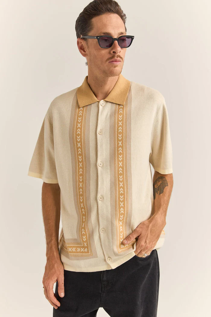 Rhythm Loma Knitted Ss Shirt - NATURAL - Image 2