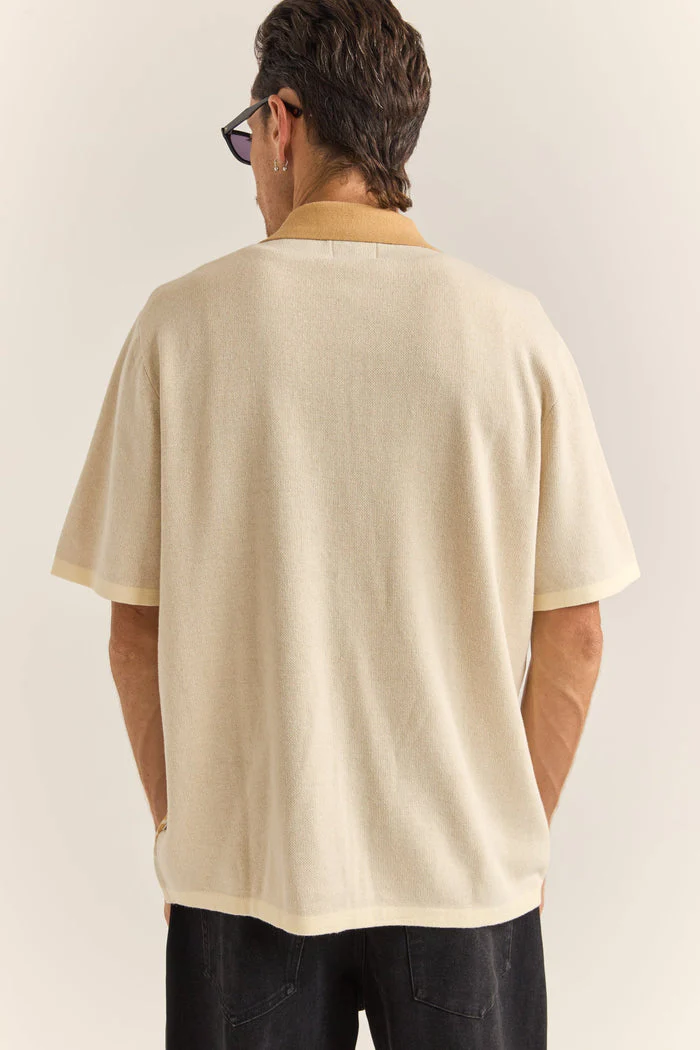 Rhythm Loma Knitted Ss Shirt - NATURAL - Image 3