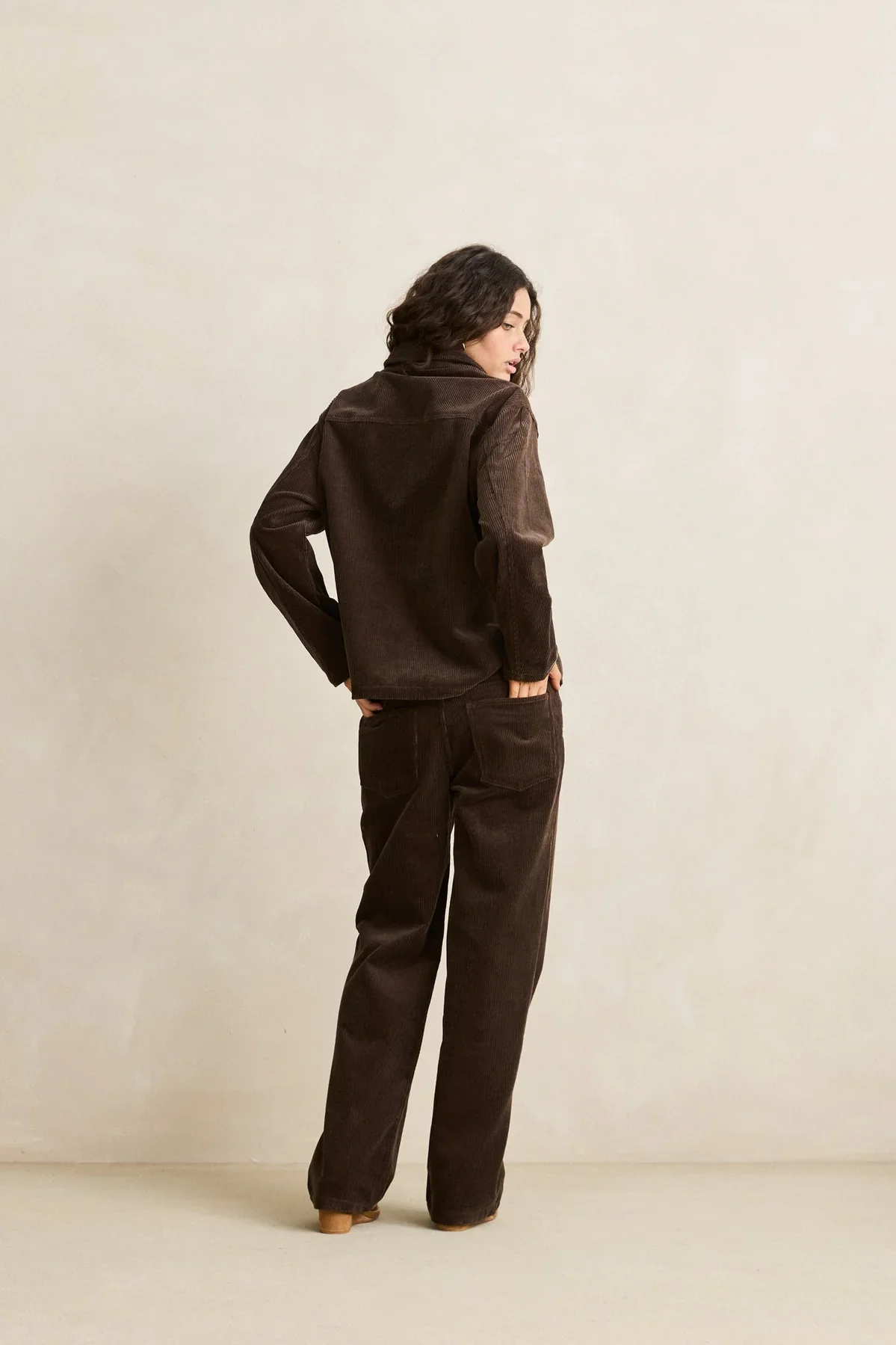 Rhythm Luca Cord Shacket - Chocolate - Image 3