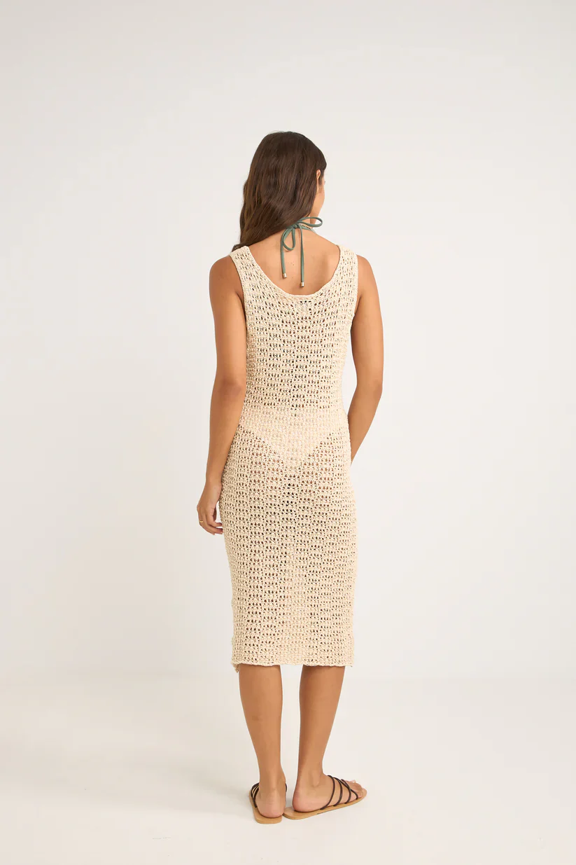 Rhythm Maddie Knit Scoop Neck Midi Dress - CREAM - Image 2