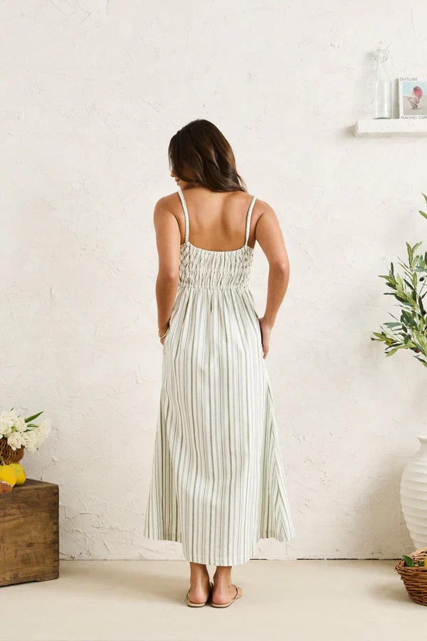 Rhythm Mallorca Stripe Midi Dress - Palm - Image 4