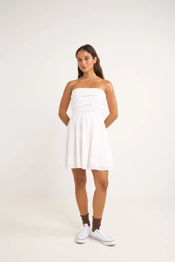 Rhythm Mila Mini Dress - WHITE - Image 3