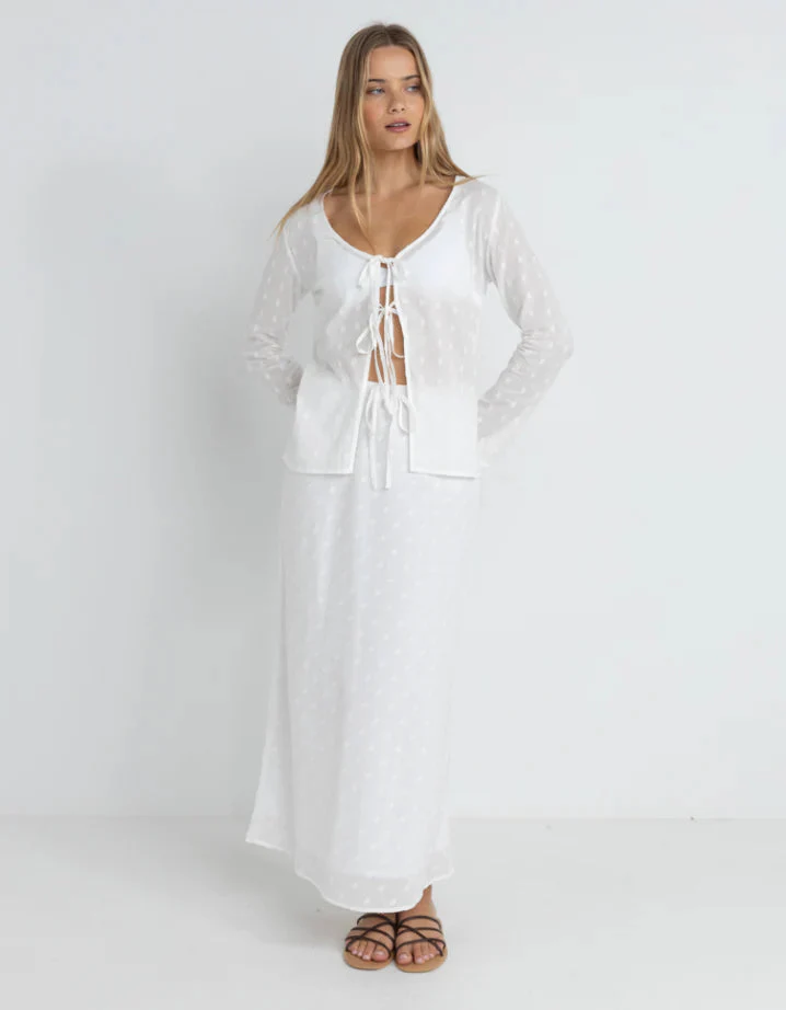Rhythm Mirage Bias Cut Maxi Skirt - White