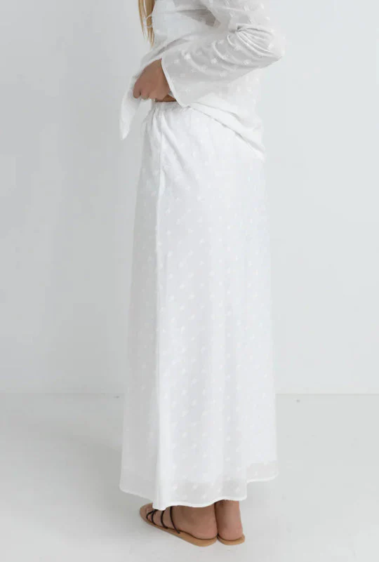 Rhythm Mirage Bias Cut Maxi Skirt - White - Image 3