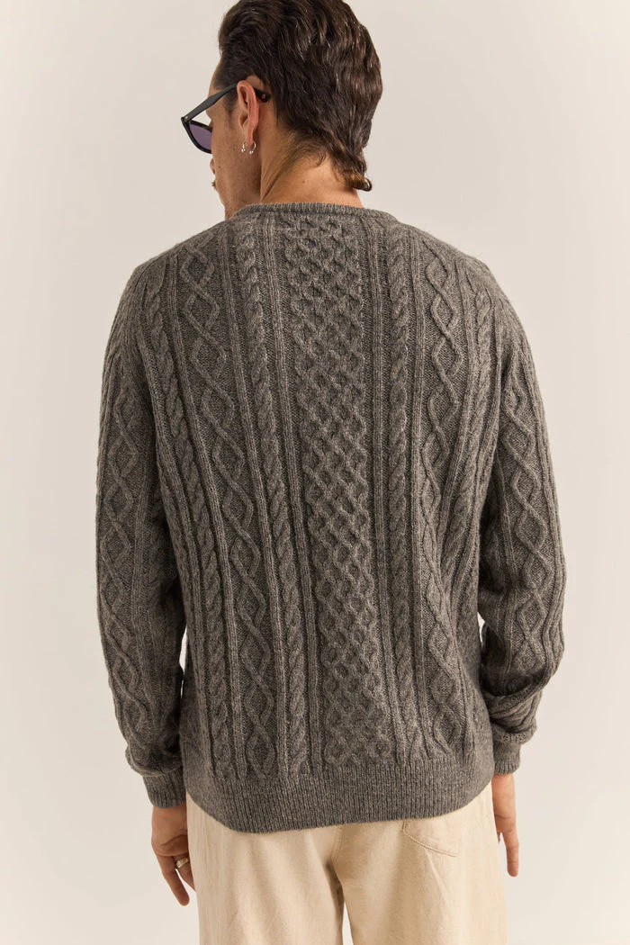 Rhythm Mohair Fishermans Knit - WASHED BLACK - Image 2