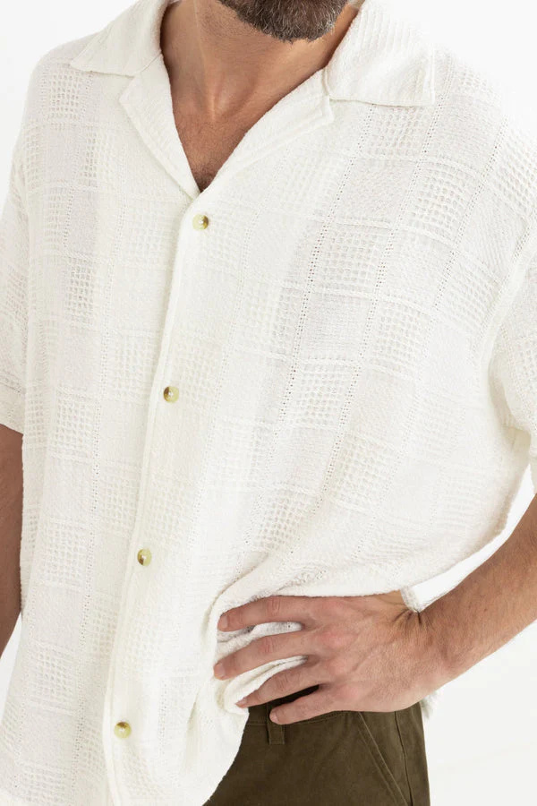 Rhythm Oasis Short Sleeve Shirt - White - Image 4
