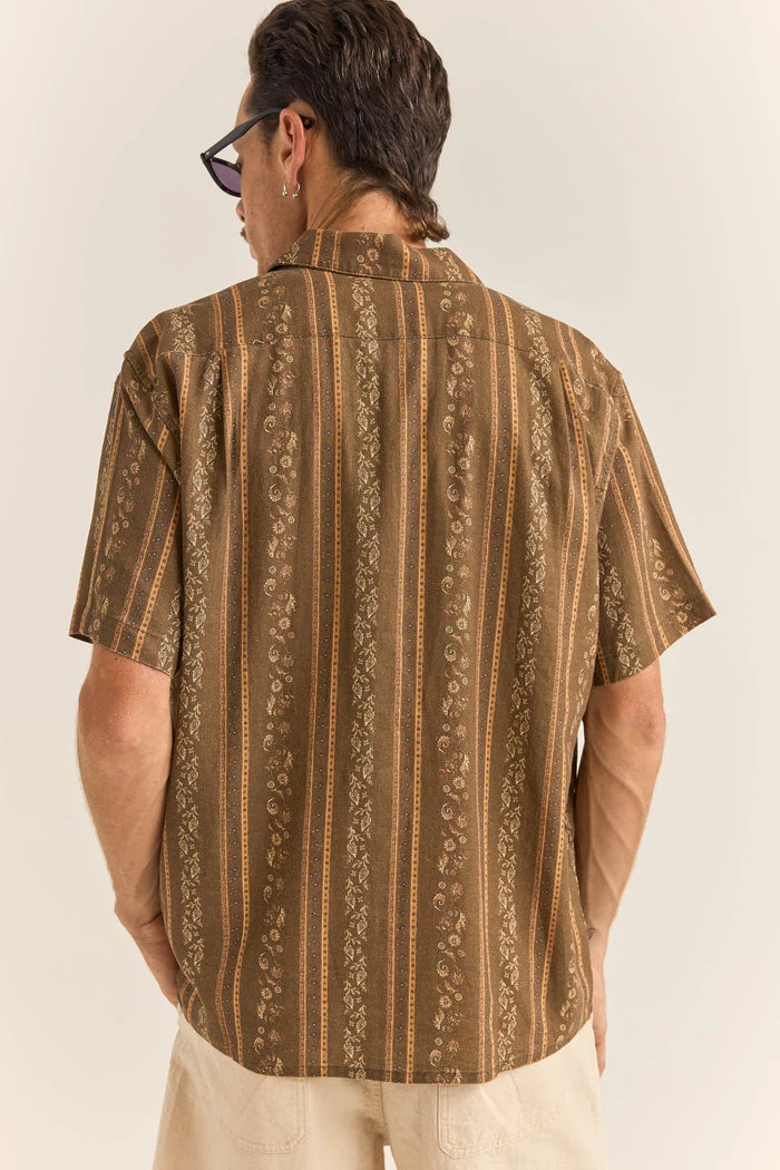 Rhythm Paisley Stripe Ss Shirt - TOBACCO - Image 2