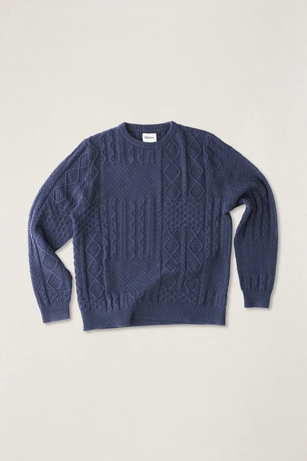 Rhythm Patchwork Sweater - Vintage Navy