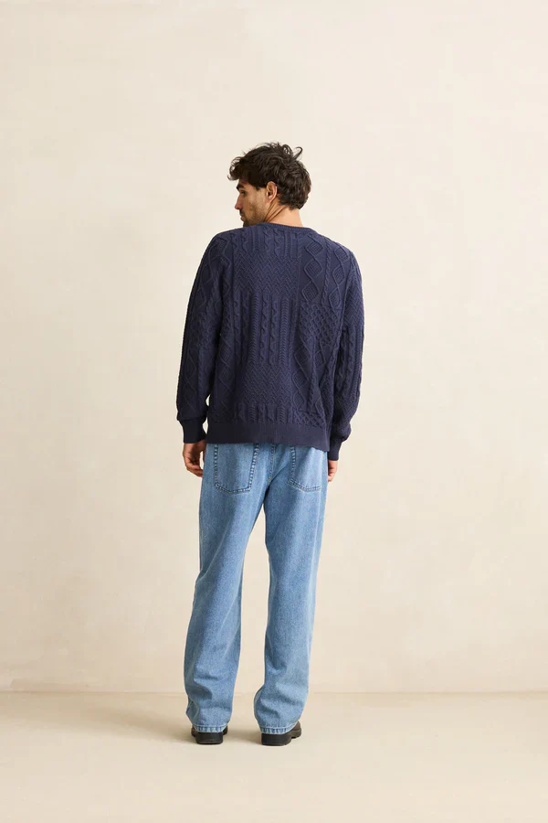 Rhythm Patchwork Sweater - Vintage Navy - Image 3