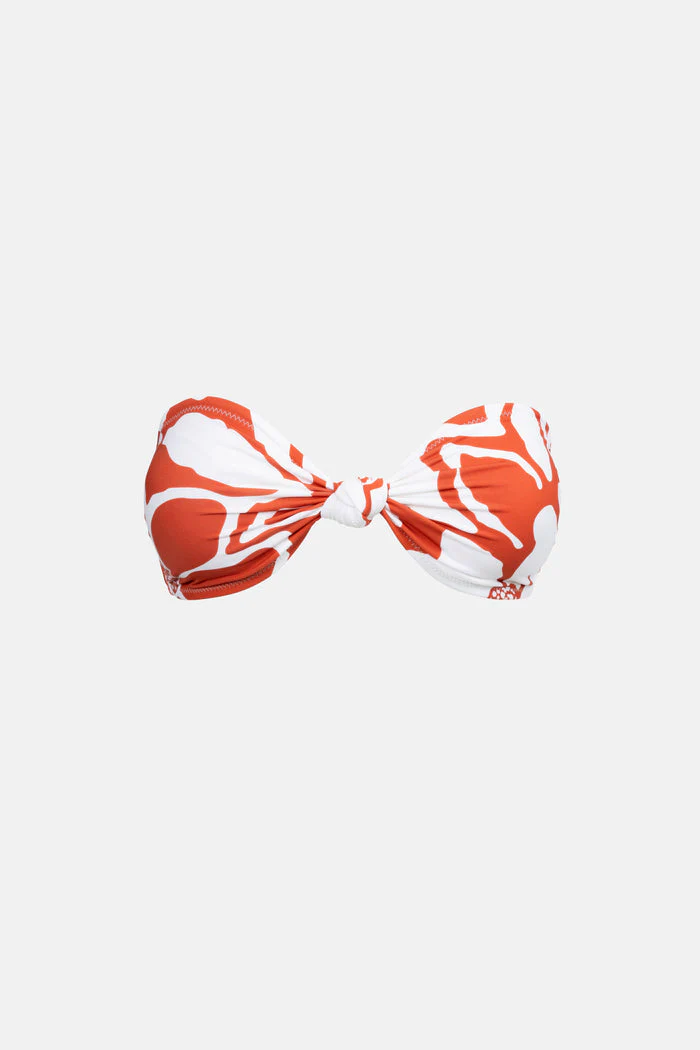 Rhythm Poppy Floral Knotted Bandeau Top - RED