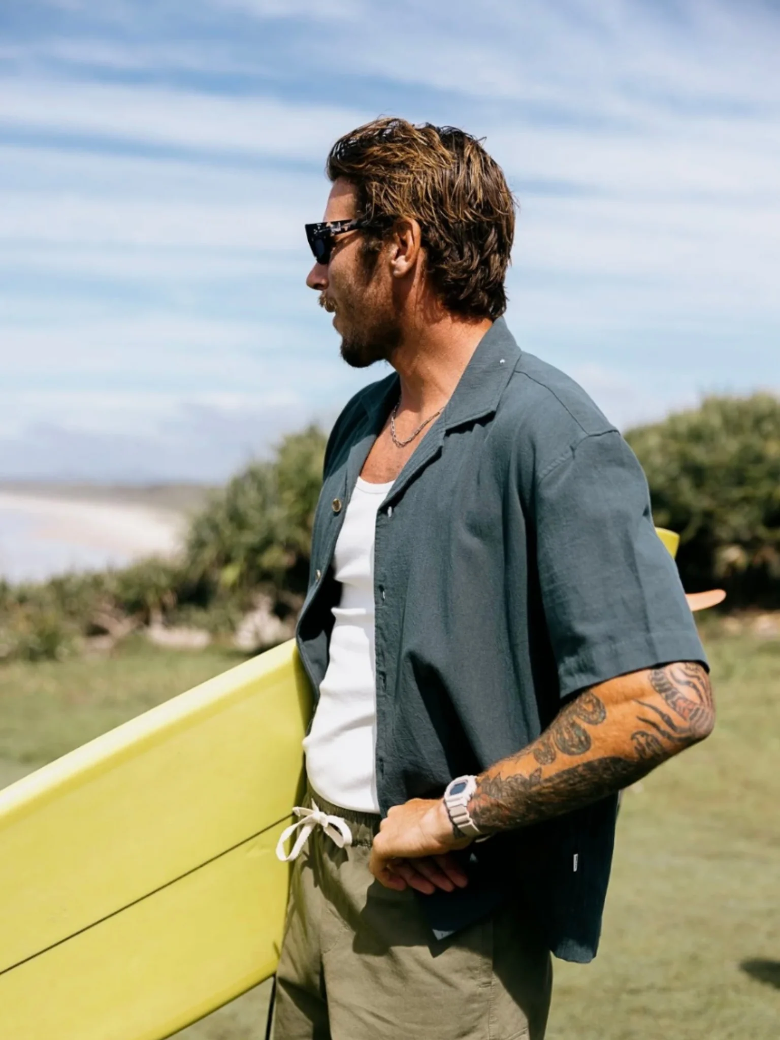Rhythm Relaxed Texture Shirt - Teal - Image 3