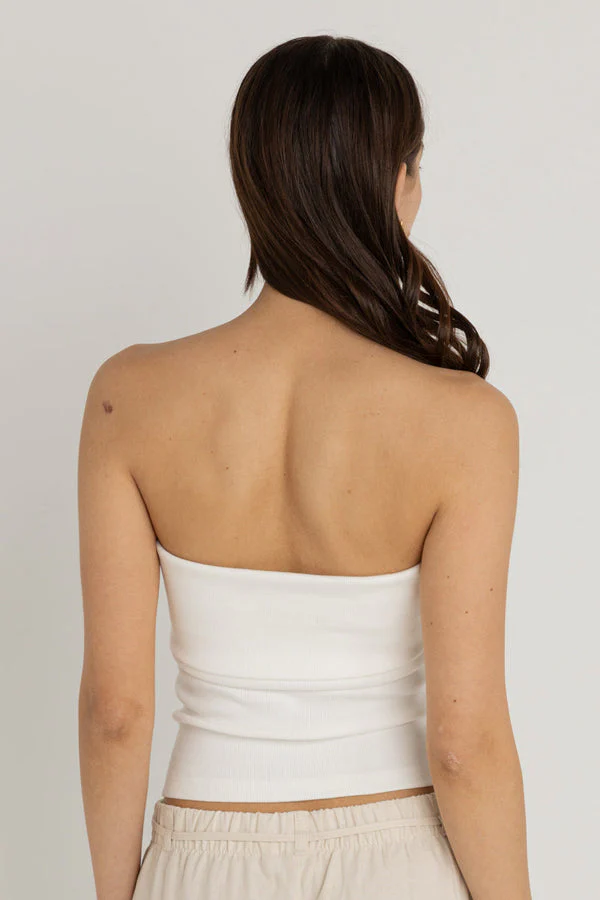 Rhythm Rib Bandeau Top - White - Image 3