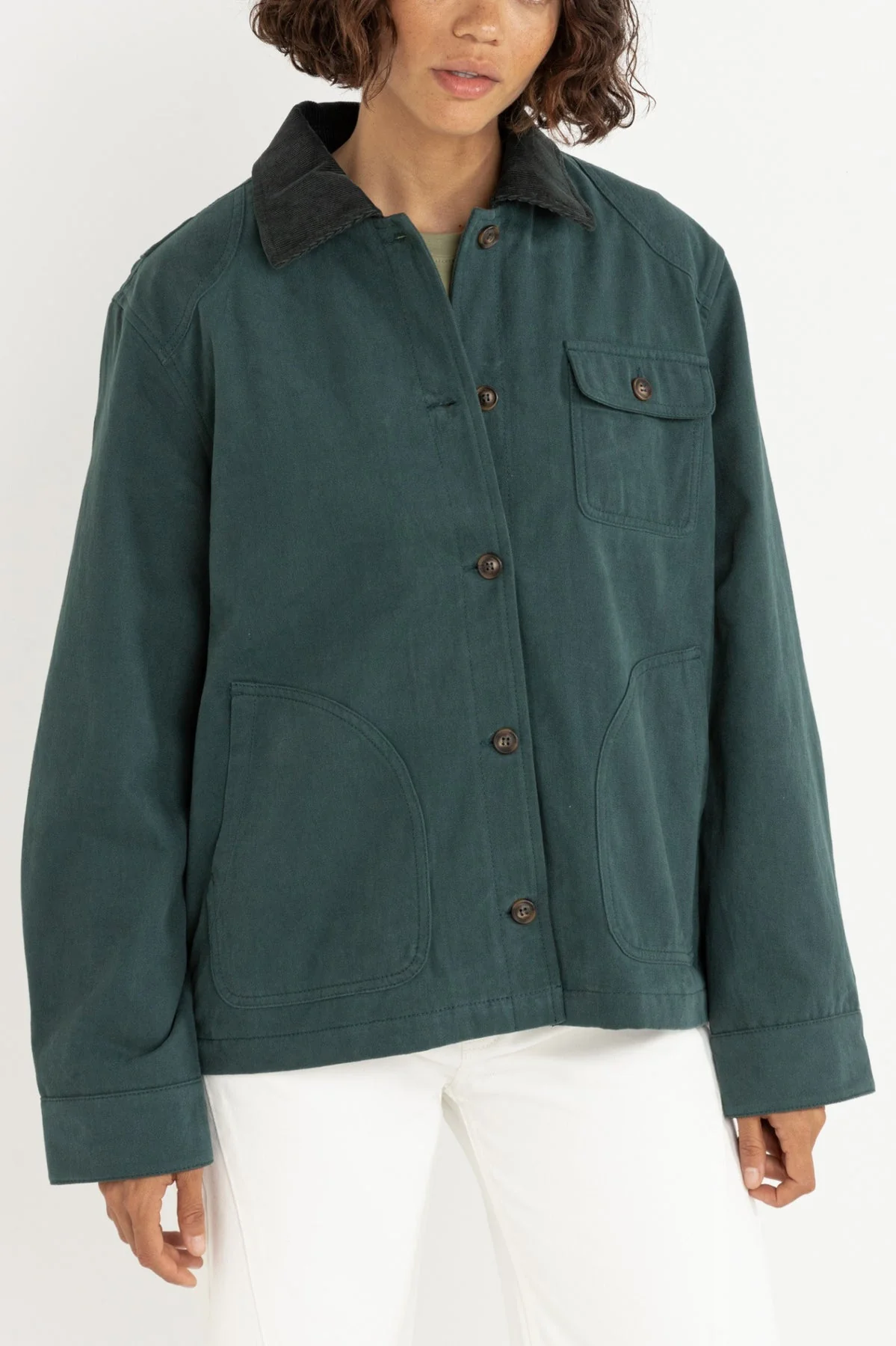 Rhythm Rowan Barn Jacket - Forest Green - Image 3