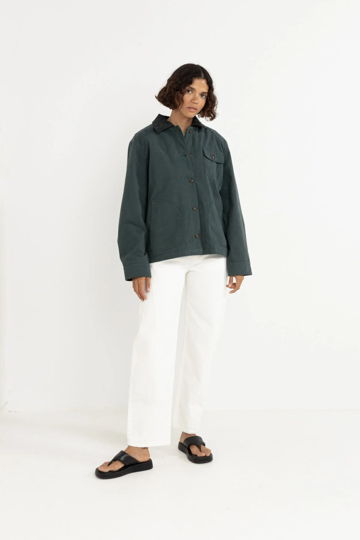 Rhythm Rowan Barn Jacket - Forest Green - Image 4