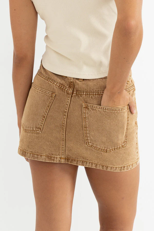 Rhythm Ruby Mini Skirt - Washed Sand - Image 4