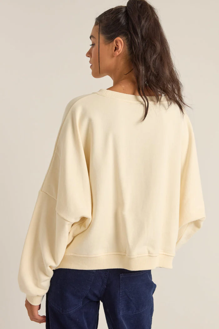 Rhythm Sun Bleached Slouch Fleece - CREAM - Image 2