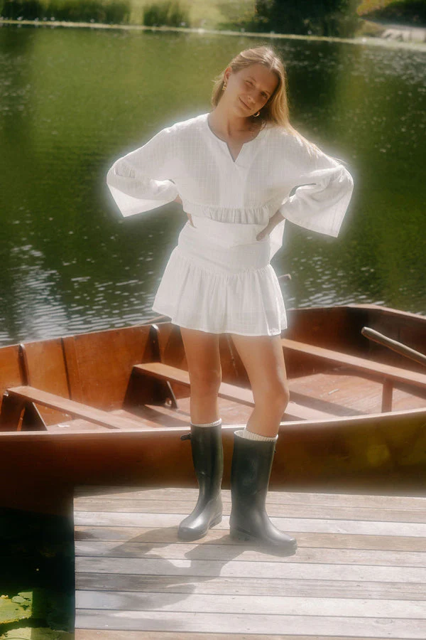 Rhythm Taggie Frill Skort - Cream - Image 2