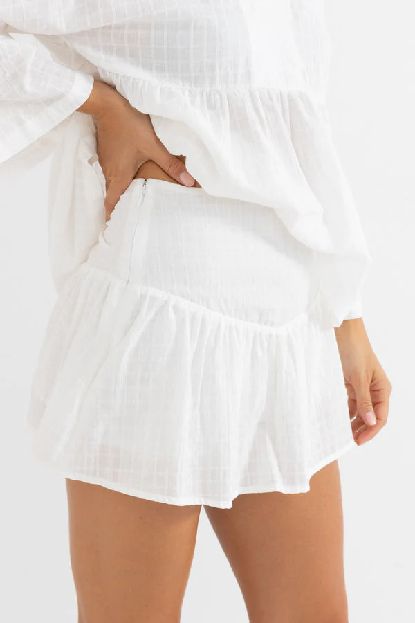 Rhythm Taggie Frill Skort - Cream - Image 3