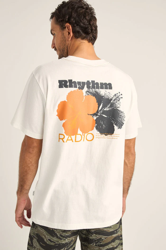 Rhythm Tropic Radio Vintage Ss T-Shirt - WHITE