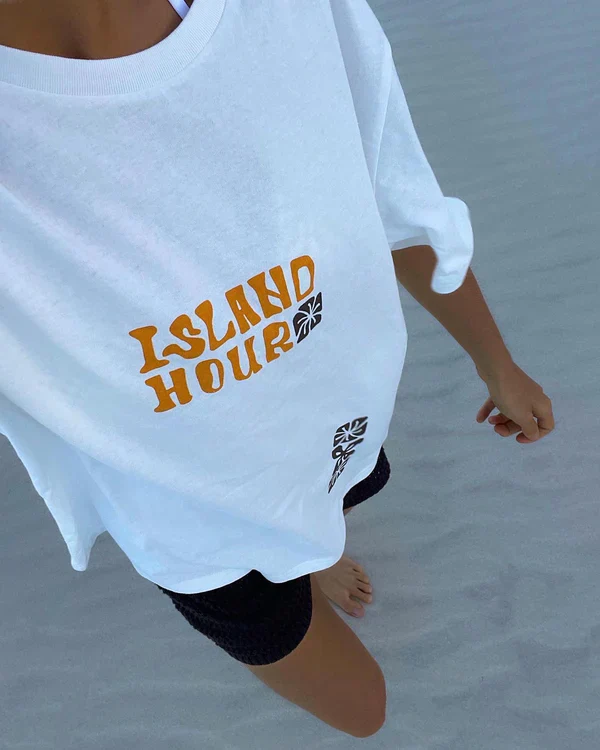Rhythm Island Hour Oversized Tee  - WHITE - Image 2