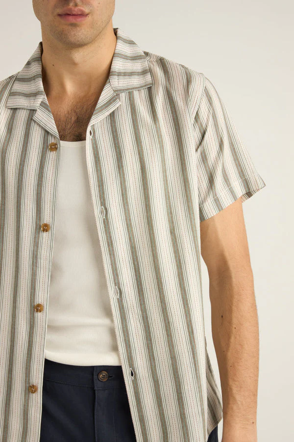 Rhythm Vacation Stripe Short Sleeve Shirt - Fern - Image 2