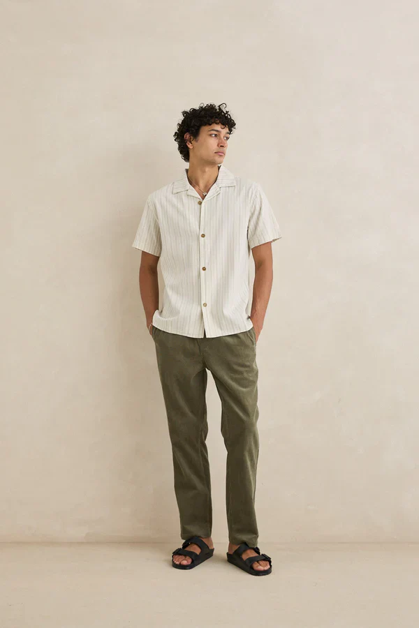 Rhythm Vacation Stripe Short Sleeve Shirt - Natural - Image 2