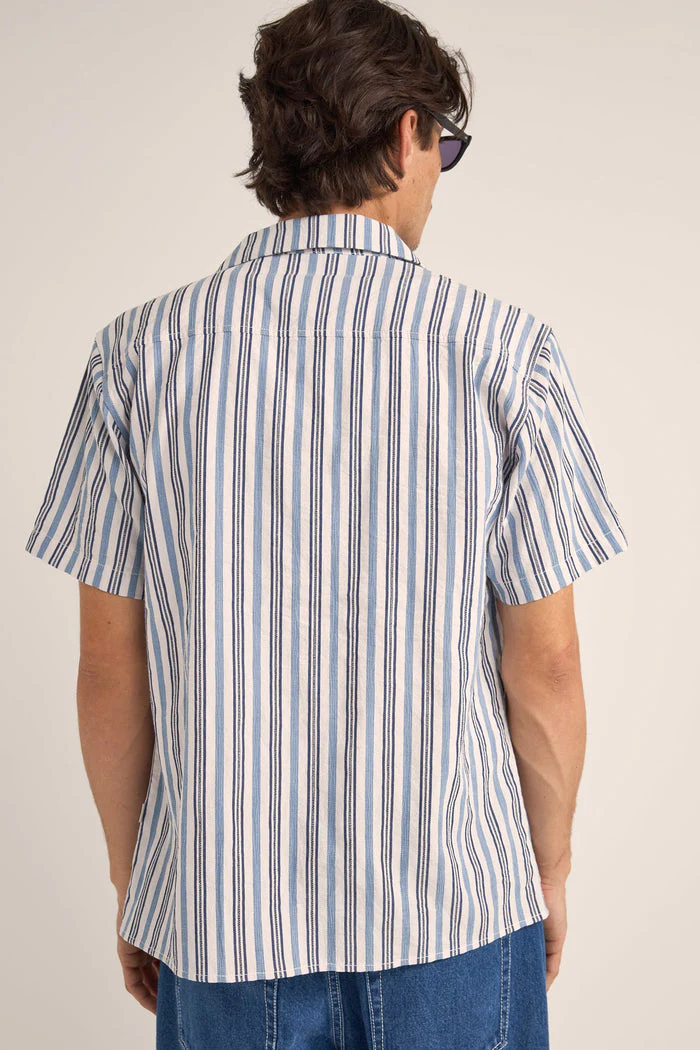 Rhythm Vacation Stripe Ss Shirt - BLUE - Image 2