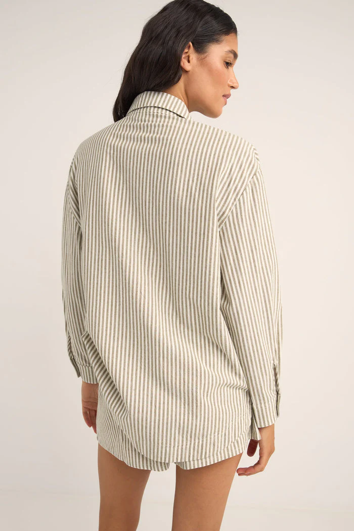 Rhythm Valley Stripe Oversized Shirt - IVY - Image 2