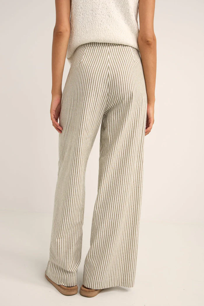 Rhythm Valley Stripe Wide Leg Pant - IVY - Image 2