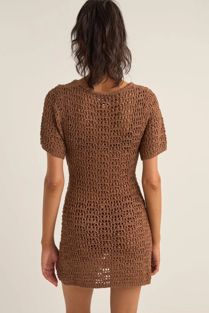 Rhythm Venice Knit Mini Dress - CHOCOLATE - Image 2