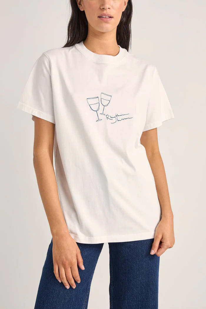 Rhythm Vino Boyfriend Tee - WHITE