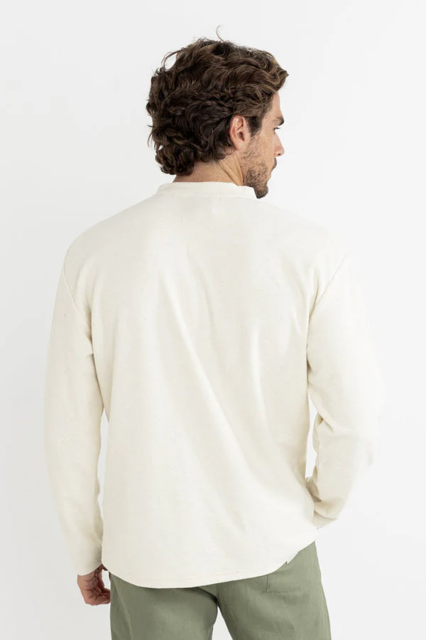 Rhythm Vintage Terry Long Sleeve Henley - Natural - Image 3