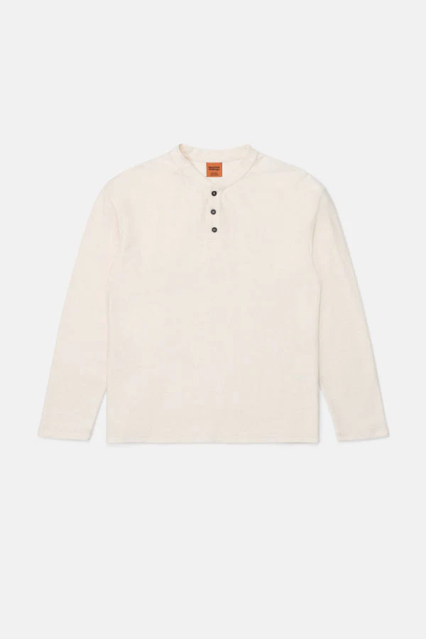 Rhythm Vintage Terry Long Sleeve Henley - Natural - Image 4