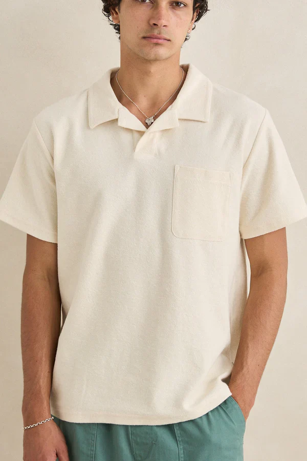 Rhythm Vintage Terry Polo - Natural - Image 4