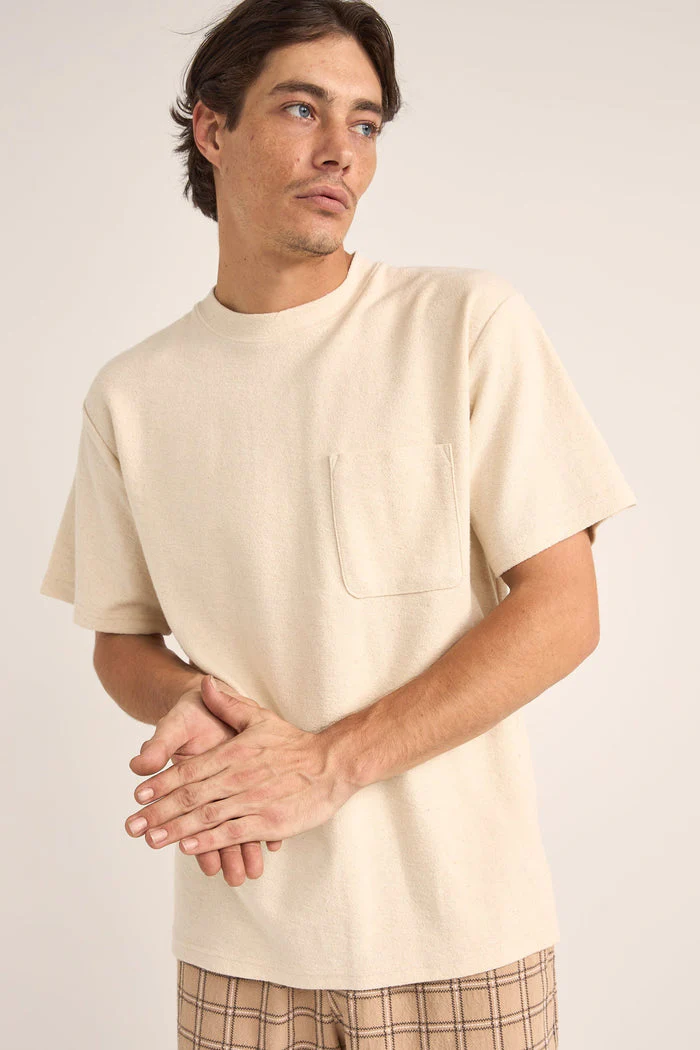 Rhythm Vintage Terry SS Knit T-Shirt - NATURAL