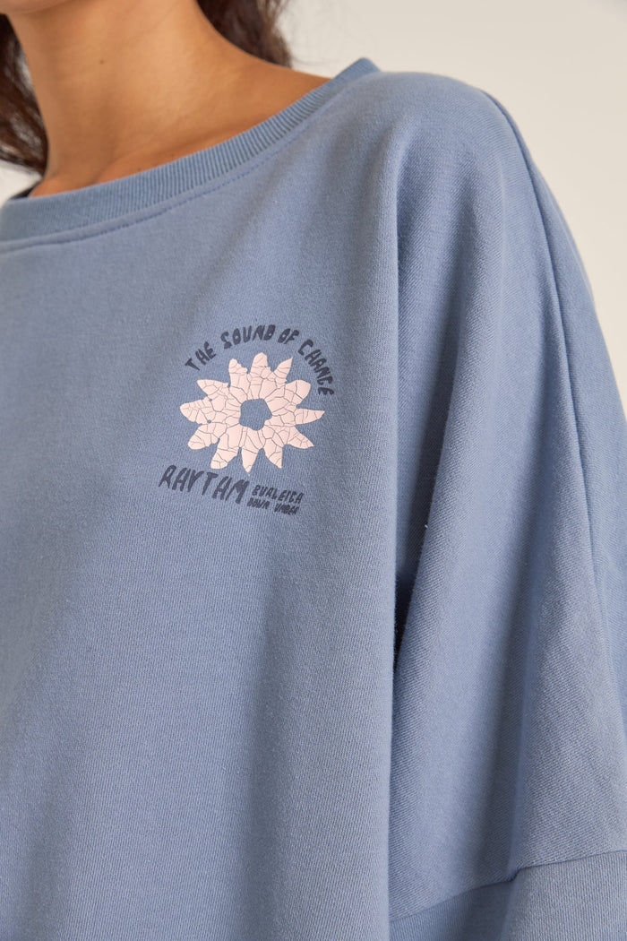 Rhythm Washed Out Slouch Fleece - WASHED NAVY - Image 2