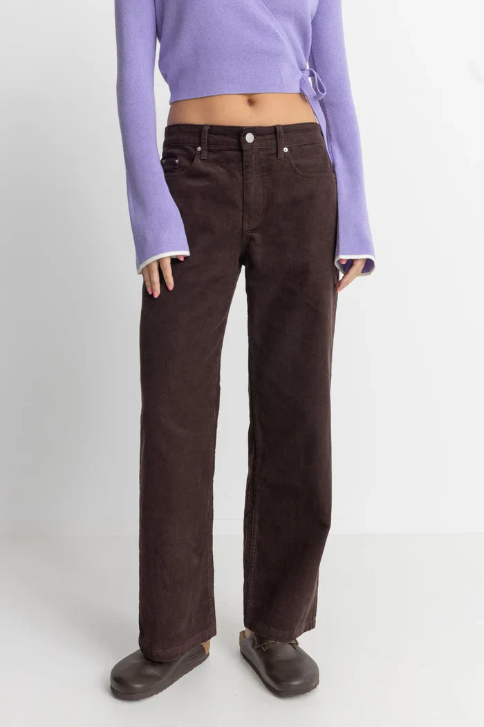 Rhythm Lula Low Rise Pant - CHOCOLATE - Image 3