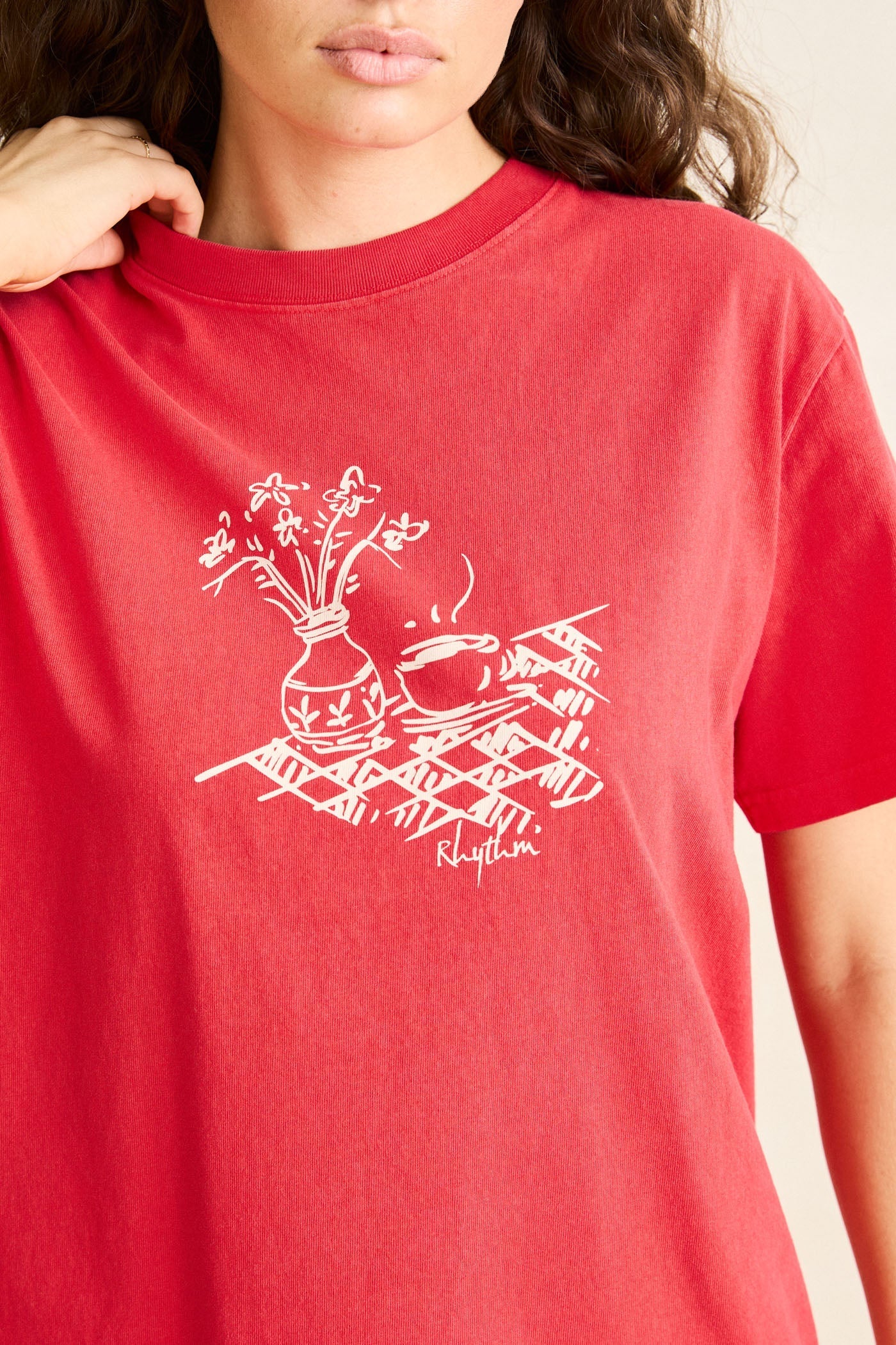 Rhythm Women's Simple Things Vintage Tee Washed Red - Washed Red - Image 2