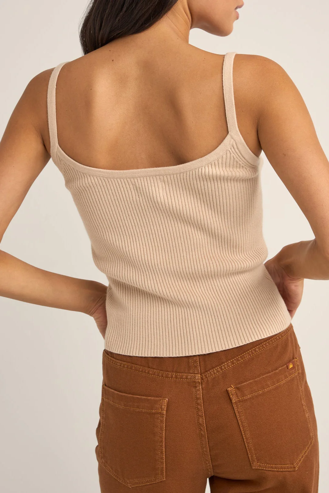 Rhythm Yumi Knit Tank Top - SAND - Image 2