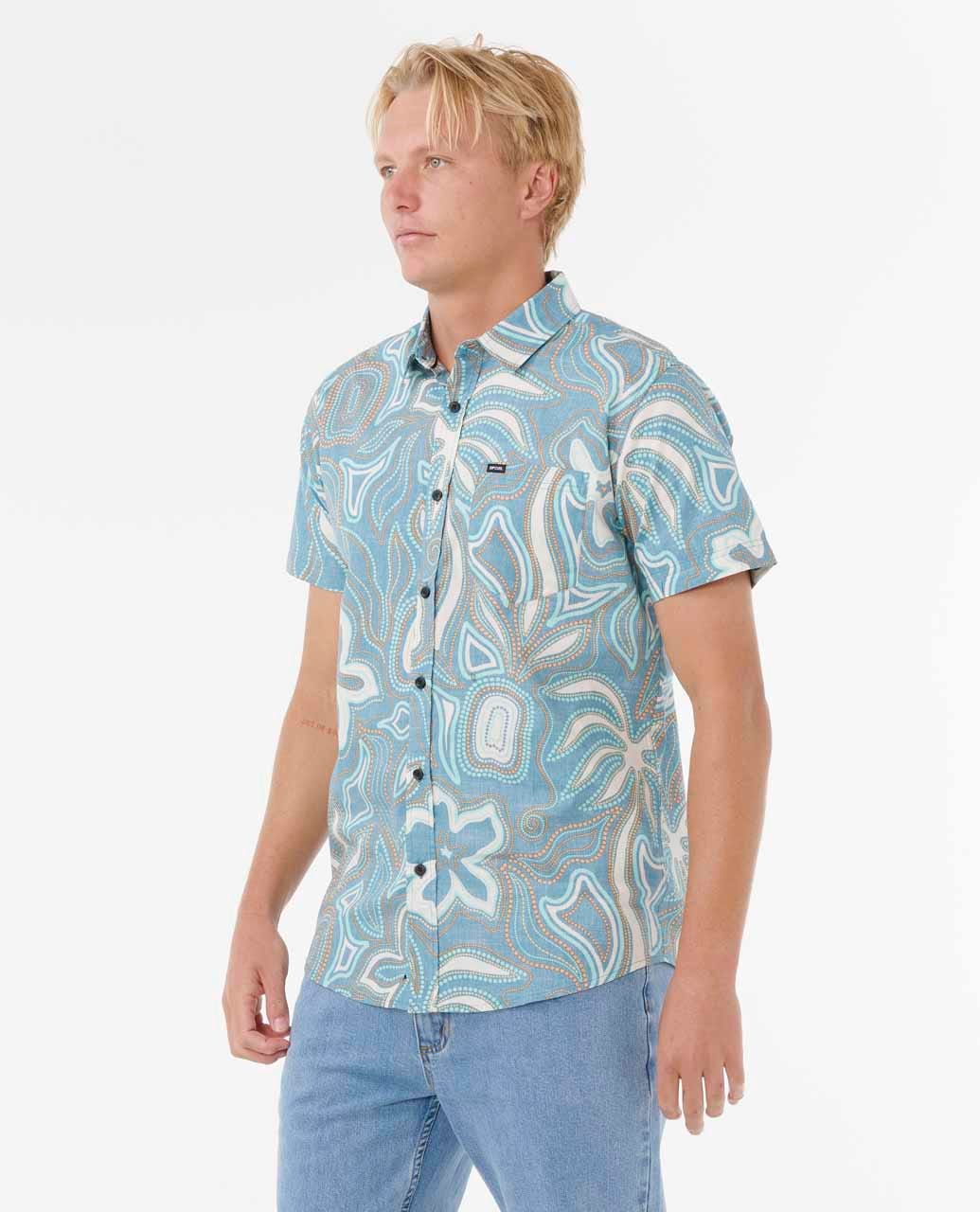 Rip Curl Barrel Killa Short Sleeve Shirt - Deep Ocean - Image 3