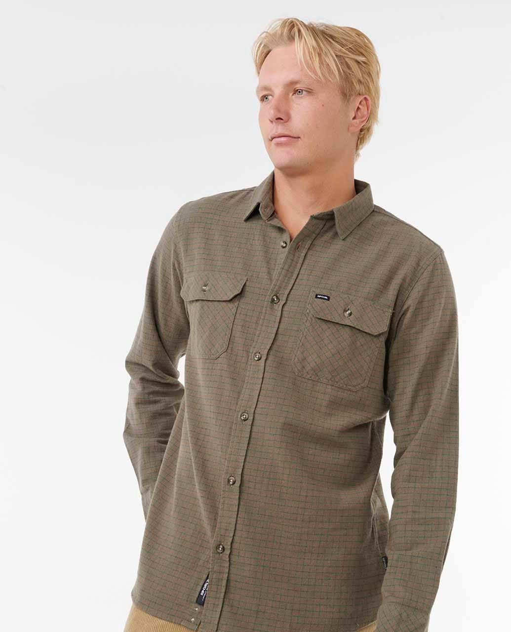Rip Curl Classic Surf Checked In Flannel - Cactus Green