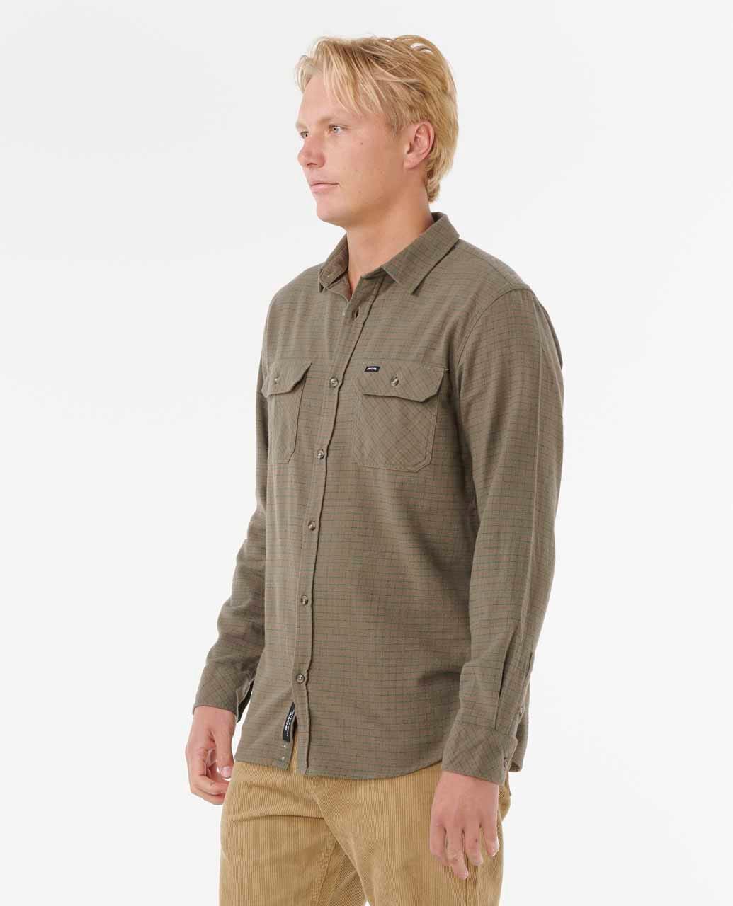Rip Curl Classic Surf Checked In Flannel - Cactus Green - Image 3