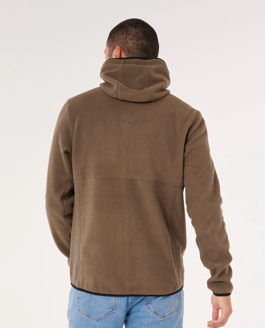 Rip Curl Departed Polar Fleece Zip Through Jacket - Rock - Image 3