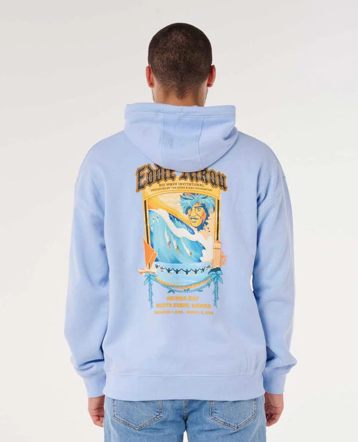 Rip Curl Eddie Would Go Poster Hoodie - Blue Wind - Image 2
