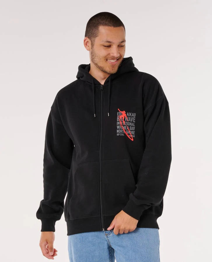 Rip Curl Eddie Would Go Zip Through Hood - Black